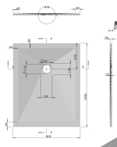 Душевой поддон Vincea VST-4SR8010G