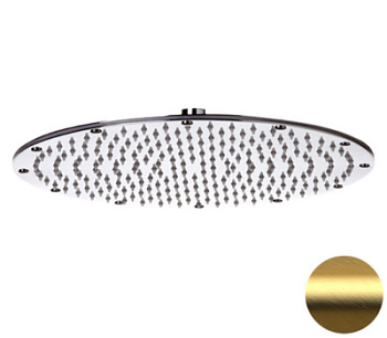 Верхний душ с шарнирным соединением 35 см Remer 359MMXLBG, золото брашированное