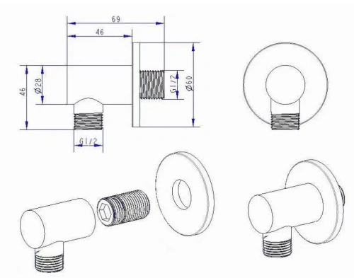 Выпуск из стены Nemo NM-4002CR chrome
