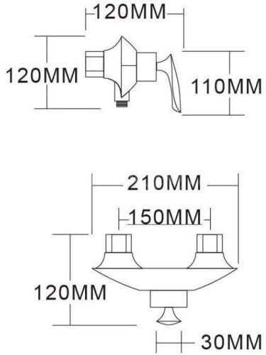 Смеситель для душа Vivi Felice 9080 B