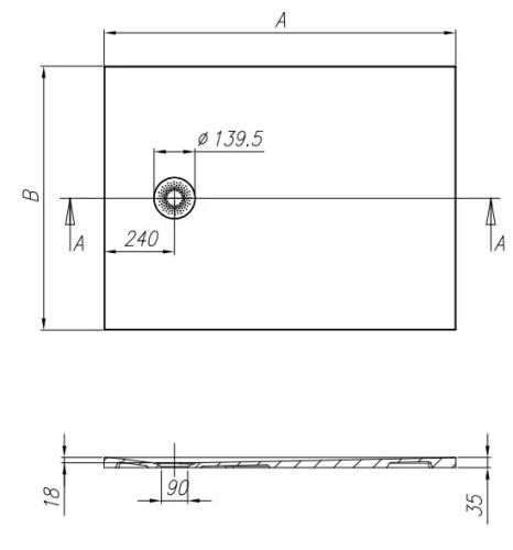 Душевой поддон Kolpa-san Hopp 140x70 antracit 545100