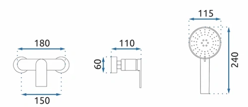 Смеситель для душа Rea Verso Gold B6566