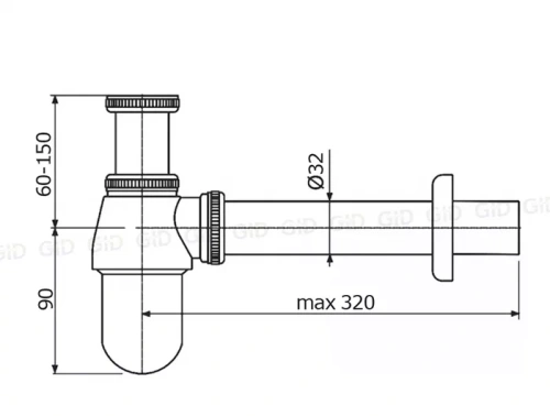 Сифон для раковины Gid G-56CH