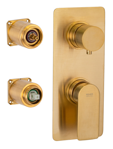 Смеситель для душа Remer Infinity I93KBBG, золото брашированное