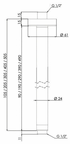 Кронштейн потолочный 50 см Remer 347N50