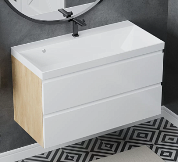 Тумба подвесная Vela Мира 100П под Classica (небраска/белый) TU65375