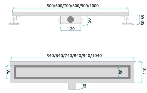 Душевой трап Rea Neox black 900 G6603