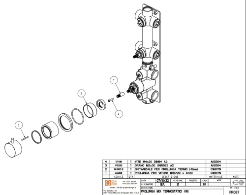 Удлинение для термостатического смесителя QuadroDesign PR087-AS