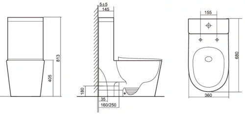 Унитаз напольный Ceramalux TR2178MN TORNADO