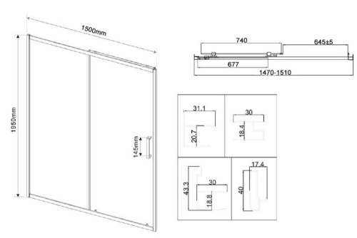 Душевая дверь Vincea City VDS-5CT150MT