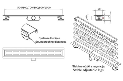Трап для душа Rea Neo&Pure 500 N G0090