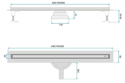 Душевой трап Rea Neox Slim pro gold 800 G2719