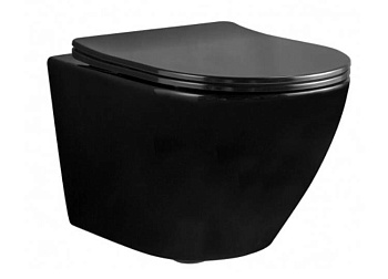 Унитаз подвесной Rea Carlo Mini Rimless Black C8936