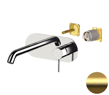 Смеситель для раковины Remer X Style X15KBBG, золото брашированное