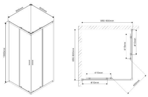 Душевой уголок Vincea Scala VSS-2SC900CL