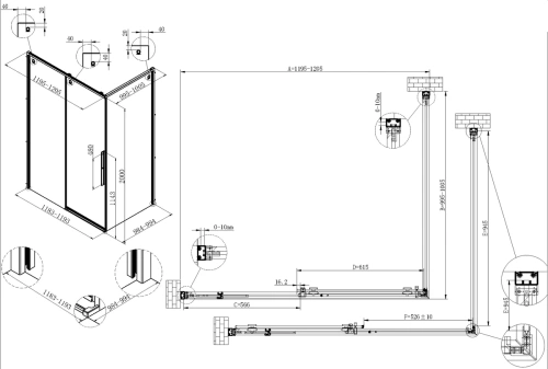 Душевой уголок Vincea Ultima VSR-7UL1012CLGM