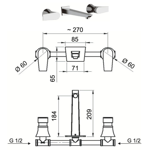 Смеситель для раковины Daniel Diva DV502215