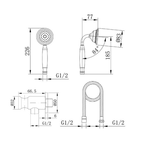 Душевой гарнитур Caprigo 99-562-VOT