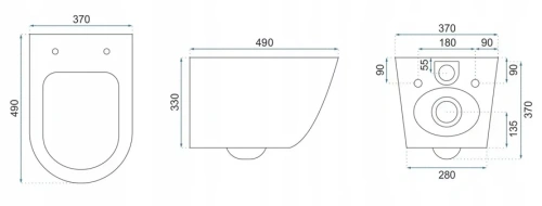 Унитаз подвесной Rea Carlo Flat Gold Brush Black C3300