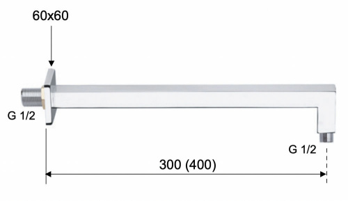 Кронштейн 30 см Remer 348S30CFP, черный брашированный хром