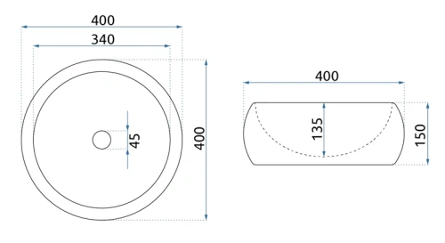 Умывальник Rea Luna Black Gold U3306