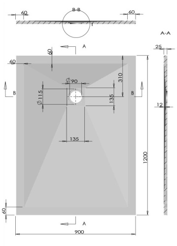 Душевой поддон Vincea VST-4SR9012A
