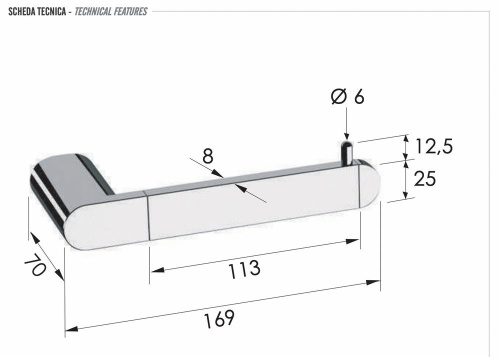 Бумагодержатель Remer Lounge LN61VO, бронза