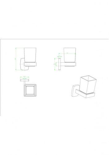 Стакан CeramaLux Cube 12602