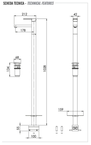 Смеситель для раковины Remer Qubika Q18