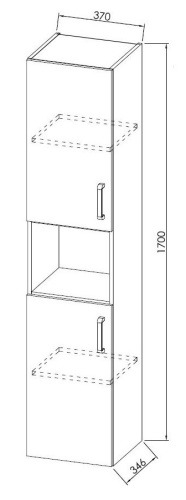 Пенал подвесной Kolpa-san Evelin E 1702 37 Gray antracit 574070