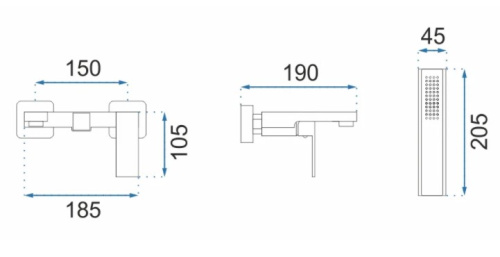 Смеситель для ванны Rea Fenix Black B3310