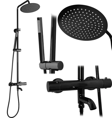 Душевая система Rea Lungo black metallic P8763