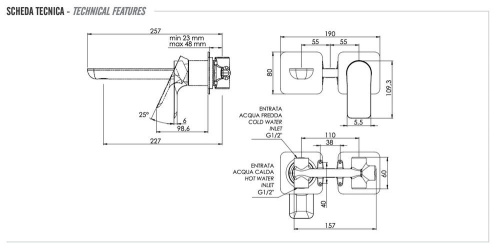 Смеситель для раковины Remer Infinity I15PLNO, чёрный матовый