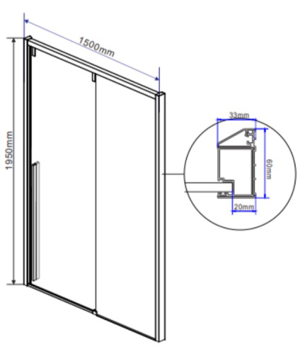 Душевая дверь Vincea Lugano VDS-1L150CLB-1