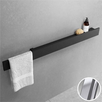 Полка с полотенцедержателем 80 см Novellini Frame R90AKFMMA380-B