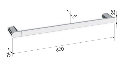 Полотенцедержатель 60 см Remer Lounge LN30NP, никель брашированный