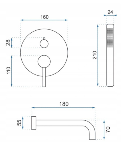 Смеситель для ванны Rea Lungo white B6440
