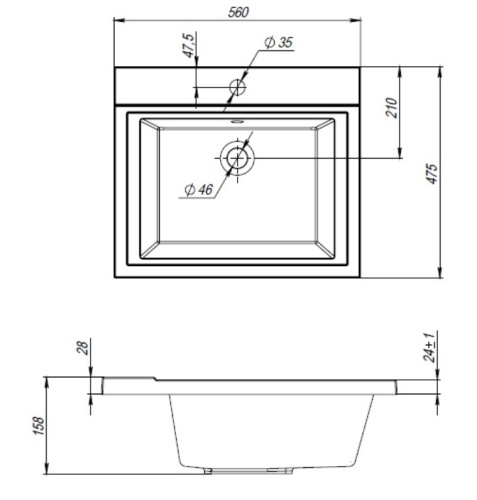 Умывальник Andrea Cosmos 560