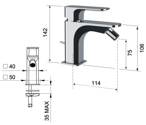 Смеситель для биде Daniel Tiara TA604CR