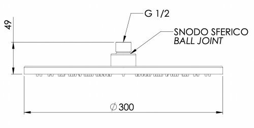 Верхний душ с шарнирным соединением 30 см Remer 359MM30VOX, бронза