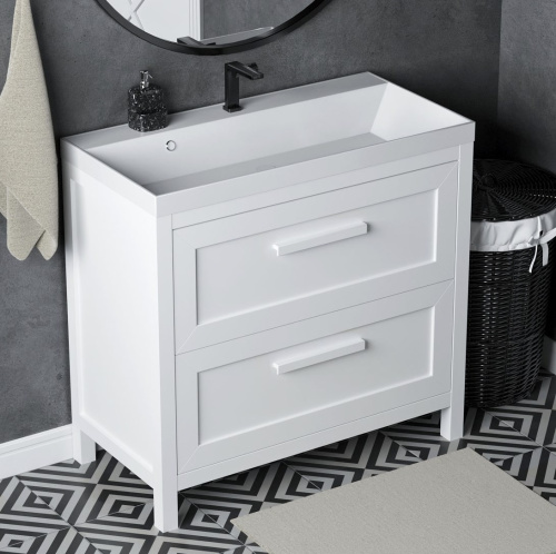 Тумба напольная Vela Фаворит массив 100Н (белый) под Bazis TU68106