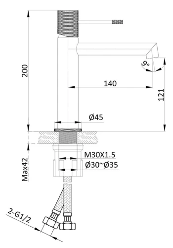Смеситель для раковины Vincea Desire VBF-1D1CH