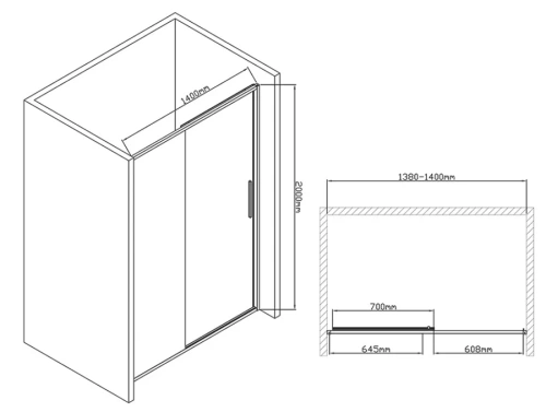 Душевая дверь Vincea Slim-U VDS-2SU140CL