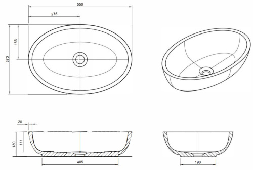 Умывальник Knief Oval Shape Turmalin 70201020