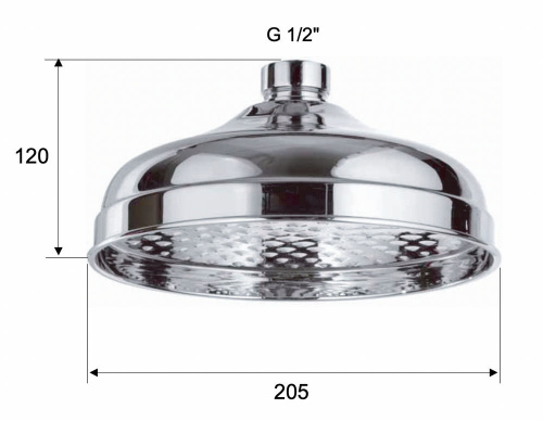 Верхний душ с шарнирным соединением 20 см Remer 359B20DOX, золото глянцевое