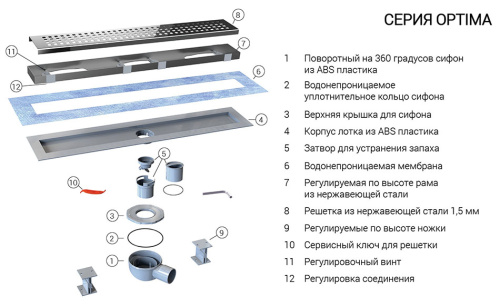 Трап для душа Vincea SAY OPTIMA BLOK 601.60.P.BLOK Трап для душа Vincea SAY OPTIMA BLOK 601.60.P.BLOK