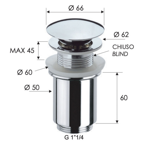 Донный клапан без перелива 1”1/4 Remer 904CC114BG, золото брашированное