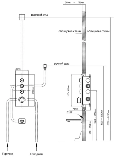 Душевая система Vincea Inspire VSFW-431I2RCH