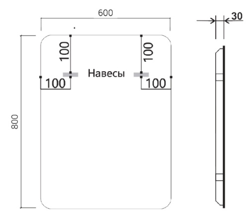 Зеркало Vincea LED 600x800 VLM-3MA600