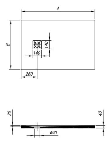 Душевой поддон Kolpa-san Limbo 140x80 white 551180